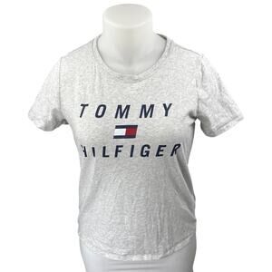 Tommy Hilfiger Sport Women's Gray Knit Short Sleeve Crew Neck Tee T-Shirt Top XL